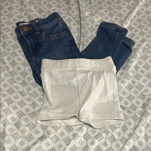 Crewcuts White Cotton Shorts & Revery Skinny Jeans - 2T